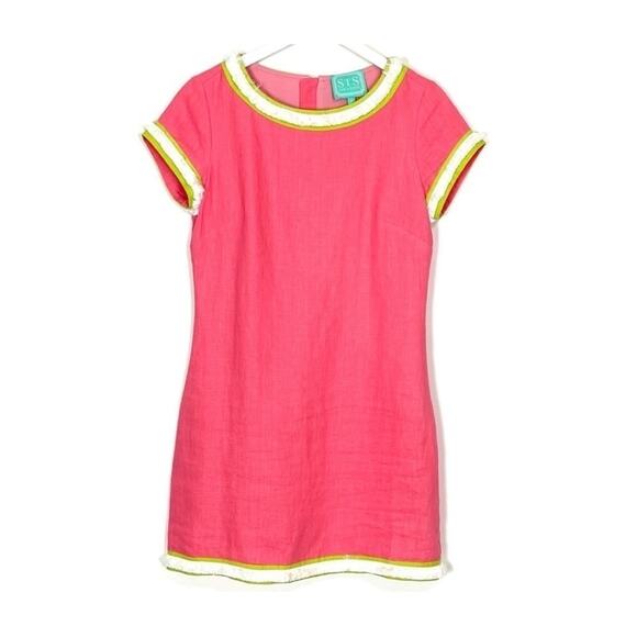Sail To Sable Pink Linen Fringe Dress - Picture 1 of 9